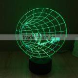 2016 Creative Colorful Touch Panel Round Base Colorful USB 3D Acrylic Lamp Led Night Light for Christmas thumbnail-1