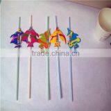 Colorful parties party plastic decorative fish drinking straw