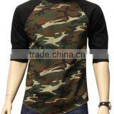 Bulk Camo Sleeve Raglan Tshirt / Hot Selling Raglan Shirt