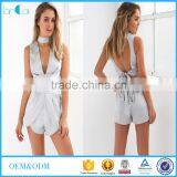 Satin Women Fashion New Style Sexy Two Piece Sets 2016 Wholesale Ladies Elegant Grey Fashion Sets thumbnail-1