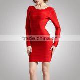 Girls Top Casual Style Office Lady Red Bandage Dress Direct Supplier thumbnail-2