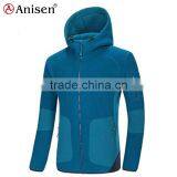 Apparel Manufacturer Sport Wear Calamine Blue Windproof Polar Fleece With Hoodies Men's Coat thumbnail-1