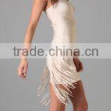 Hot Selling Fringe Bandage Dress Rayon Knitted Elatic Bandage Dress Backless Bandage Bodycon Dress Party Dresses thumbnail-1