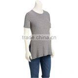 100%cotton Comfortable Big Tall Wholesale Round Neck Maternity Two Tone T-shirt thumbnail-2