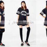 Female Black Sports Printed Letters Long V-neck Fleece thumbnail-2