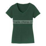 Latest Design Ladies Slim Fit v Neck High Quality Plain no Brand T-shirt thumbnail-2