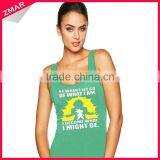 Fashion 100% Cotton Custom Screen Printed New Design Burnout Tank Top thumbnail-1