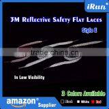 Bestselling Polyester 3M Reflective Flat Shoelaces For Sneakers - Customized Flat 3M Safety Shoelaces - Black White Red Laces thumbnail-6