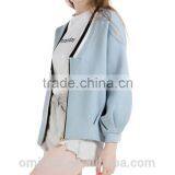 Wholesale Custom Lady Zip up Bomber Jacket thumbnail-2