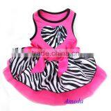 Valentine's Day Hot Pink Zebra Tutu Heart Party Dress Cat Pet Small Dog Clothes XS-L thumbnail-1