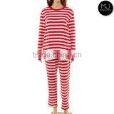 Wholesale Knitted Cotton Women Stripe Pajamas Blanks thumbnail-4