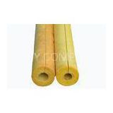 Yellow Fiber Glass Wool Pipe Insulation Material For Hot / Cold Pipe