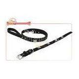 Adjustable Bone Studs Faux Leather Pet Collar And Leash Set For Dog