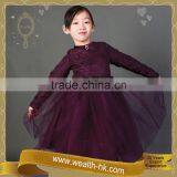 Violet Long Sleeves Elegant Kids Evening Dresses