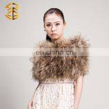 Factory Wholesale Custom Raccoon Fur Scarf Women Plain Pashmina Shawl