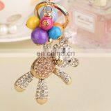 HOTEST GIFT GLAMOROUS DELICATE CRYSTAL PINK BALLOON BEAR KEYCHAIN