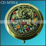 new gift round cupreous hand mirror with diamond CD-MT014
