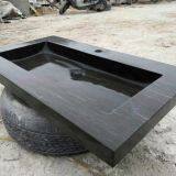Blue Limestone Bathroom Wash Sink Natural Stone Console Sink thumbnail-2
