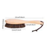 Natural Horsehair Shoes Brush Leather Cleaning Brush With Long Wood Handle for Upholstery, Cleaner Car Interior, Upholstery Furniture, Shoes,Leather Clothes,Handbags, Sofa thumbnail-2