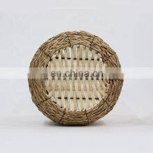 Wholesale Large Natural Handmade Wicker Straw Corner Storage Basket Three-piece Set With Handles thumbnail-5
