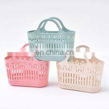 Factory driecto Portable basket bathing fruit vegetable storage basket Plastic hollowing out washing basket