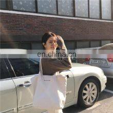 Wholesale Top Quality Black Big Canvas Tote Bag Cotton Shopping Bag Beach Tote Bag With Custom Printed Logo thumbnail-4