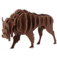 Free Samples Brown American Bison/buffalo Wildlife 3d Paper Animal STEM Puzzle Model Gift Craft Kits thumbnail-1