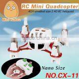 4 Channel With 6 Axis Gyro MINI Drone With 3D Stunt Function CX-11 World Smallest Drone