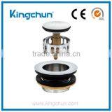 1/2-Inch Polished Chrome Waste Drain Easy Cleaning Toe Touch Bath Pop Up Drain With Basket thumbnail-1