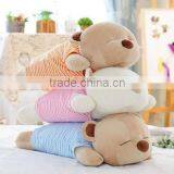 Plush Toy Sleeping Bear/Soft Gift Toy Laying Bear With Eyes Close to Sleep/Stuffed Toy Bear With Colorful T-Shirt thumbnail-1