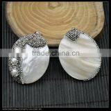 LFD-0044P ~ Wholesale Fashion Jewelry Pendants , Pave Rhinestone Crystal Shell Charms Pendant Beautiful thumbnail-1
