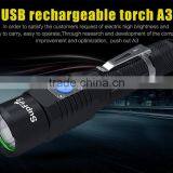 USB Charge Led Flashlight With 5 Modes and 2 Swith thumbnail-2