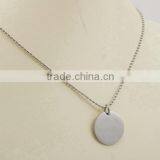 Blank Round Disk Pendant Fashion Ball Chain Necklace thumbnail-5