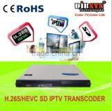 4channel sd Mpeg2 to H.265 Iptv Transcoder,udp to Hls Transcoder