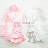 Satin Layered Bow Lace Headband for Baby,cheap Handmade Soft Headbands thumbnail-1