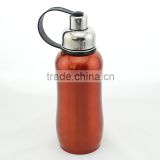 double wall vacuum space bottle of 304 stainless steel in orange color