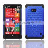 2015 New arrival china  hot selling tough hard durable case bling crystal PC+Silicone hybrid case cover for Nokia N9