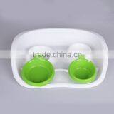 Mess Proof Pet Dog Cat Elevated Water Food Feeder Bowl With Tray With 2 Bowls thumbnail-2