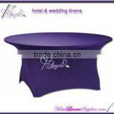 5' Purple Round Spandex Table Covers, Round Lycra Table Covers, Fitted Stretch Table Covers for 5' Round Banquet Tables thumbnail-1