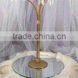 Golden Candelabra for Wedding Table, 5 Arm Crystal Decorated Candelabra thumbnail-1