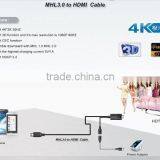 HIGH QUALITY 4Kx2K (3D Supported), MHL3.0 Micro USB TO HDM I Adapter Cable for Samsung S4/S5 thumbnail-3