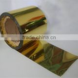 PET Gold Metallized Film, Packing Film For Decoration And Protection