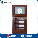 Rogenilan 45 series wood grain aluminum jalousie window for office with ISO&AS2047
