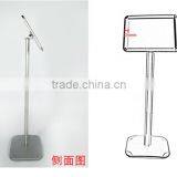 Free Floor Stand Aluminum Sign Post Hotel Use Lobby Display Silver Menu Holder With Square Base thumbnail-5
