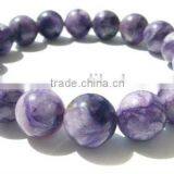 10mm Nice Round Natural Rare Charoite Beads Gemstone Bracelet thumbnail-1