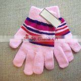 Custom Cheap Acrylic Knit Blank Stripe Magic Glove