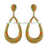 Colored Oval Hoop Earrings thumbnail-1