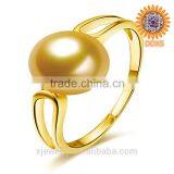 custom wholesale fashion high grade south sea flower shell pearl gold ring designs