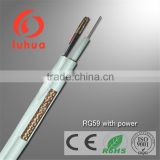 RG59 coaxial cable with power 3conductors for CCTV camera 75ohms security cable with CE RoHS 15years experience