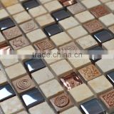 LJ JY-Mx-GS05 Mixed Ceramic and Glass and Stone Mosaic Bedroom Wall Tile